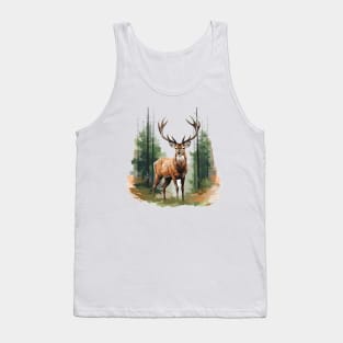 Deer And Forest Tank Top